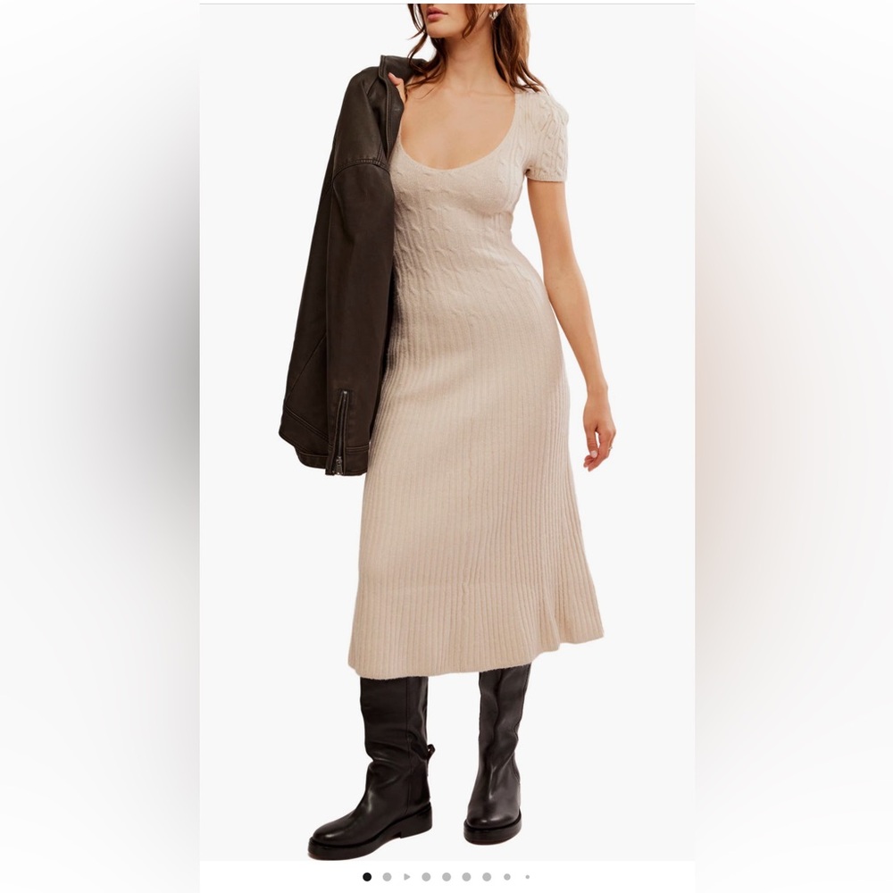 Free People Cream Midi Dress